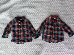 GAPチェック柄シャツ ベビー90サイズ（18-24months）双子2枚セット
