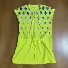 ダンスキン　黄色　スポーツ　チュニック　レースアップ　ドローコード　ポケットありのサムネイル