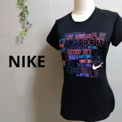 ナイキ Nike FIT DRY 半袖 Tシャツ ブラック プリントロゴ