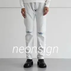【SALE】 NEONSIGN ネオンサイン デニムパンツ ダメージ サイズ46のサムネイル