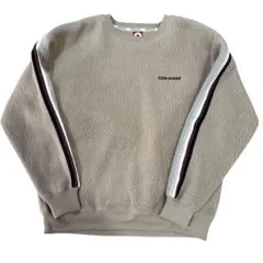 CONVERSE コンバース ボアフリース　トレーナー M ベージュ 袖ライン