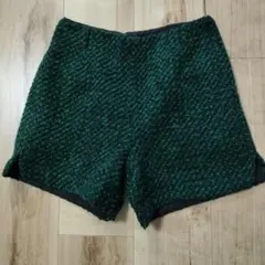 Corva 緑系 ツイード ショートパンツ S