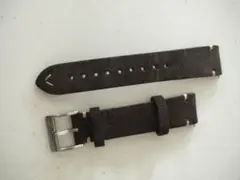 CNS 워치 밴드 20mm 스웨이드 가죽 다크 브라운