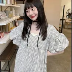 hinari パフスリーブワンピース