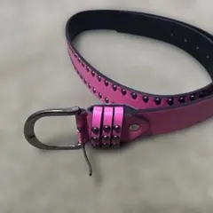 スタッズベルト ピンク y2k レザーベルト