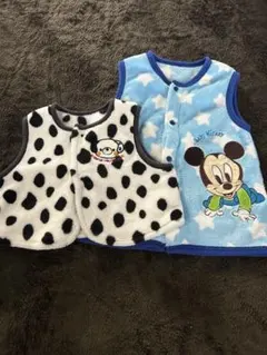 ベスト　パジャマ　冬　もこもこ　ベビー　2点セット