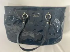 coach コーチ エナメル ネイビー トートバッグ