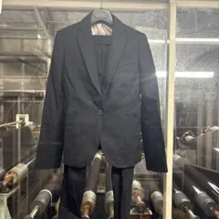 黒 テーラードジャケット ウール混合