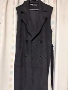 ZARA スエード　ダブルブレストベストコート　Mサイズ