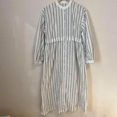 mily bilet マルチストライプクレリックシャツワンピース XL ホワイト