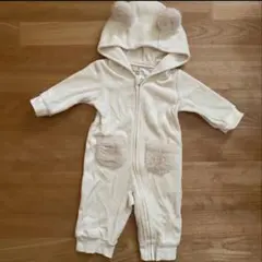 フード付きロンパース クリーム色