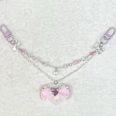 スクバチャーム バッグチャーム ピンク 量産型 地雷系 ビーズ ハンドメイド