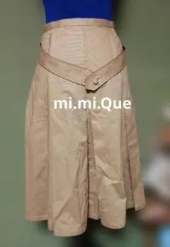 mi.mi.Que プリーツスカート 膝丈 ベルト付き