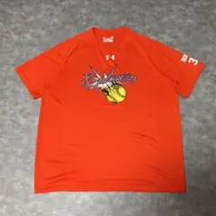 UNDER ARMOUR heat gear Tシャツ 野球 オレンジのサムネイル