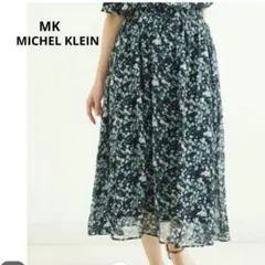 【美品】MK ミッシェルクラン 花柄 シフォン フレアスカート 38 Mのサムネイル