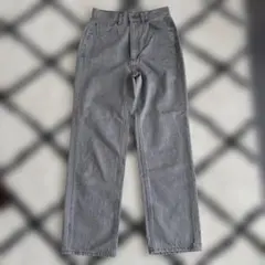 GU グレー ハイウエストストレートジーンズ　S