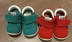 フタフタ　13cm 青と赤のメッシュベビーシューズ 2足まとめ売り