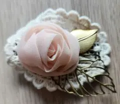 髪飾り 花 ピンク コサージュ フラワー クリップ