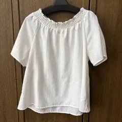 オフショルダー 半袖 ブラウス ホワイト Mサイズのサムネイル