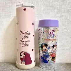 ディズニー タンブラー わんわん物語 レディ ハート 35周年 ミッキー 水筒