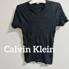 Calvin Klein 黒 Vネック Tシャツ