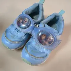 ムーンスター　光る　アナと雪の女王　16.0㎝　サックス　女の子　スニーカー
