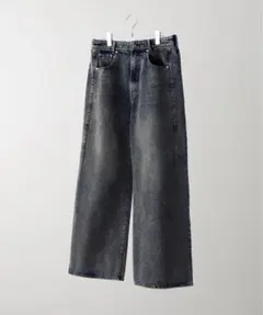 CLEL レリーフストレートデニムパンツ ブルー L