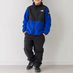 ザノースフェイス　ボアジャケット　フリース　キッズ　ロゴ　子供　ブルー　140㎝のサムネイル