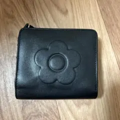 マリークアント☆二つ折り財布 花モチーフ ブラック