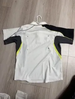 Mizuno 吸汗速乾 ポロシャツ 長袖 ホワイト/グレー/イエロー