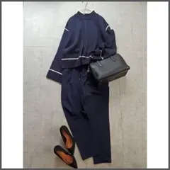 オフィスカジュアル コーデ売り 秋冬セットアップ ニット テーパードパンツ M