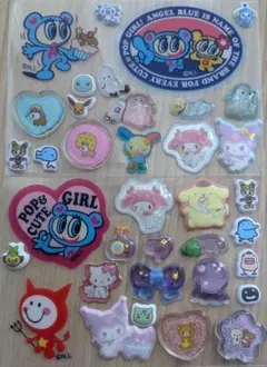 シール　おすそ分け　おはじきシール　アフロ犬　リラックマ