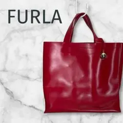 FURLA トートバッグ 赤 レザー 本革 クリスマス