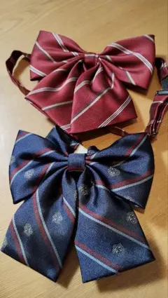 リボンタイ 赤ストライプ　紺ストライプ（イーストボーイ）　2個セット