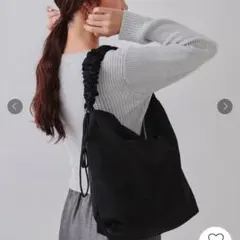 完売品★オペークドットクリップ フリルハンドル ショルダーバッグ