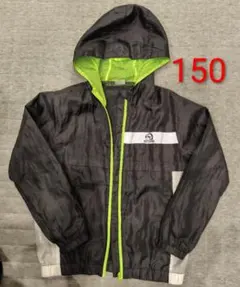 OUTDOOR 薄手メッシュパーカー 150 黒/緑