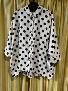 アチャ様専用水玉模様 五分袖シャツ