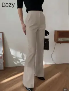 SHEIN DAZY フレアロングパンツ グレージュのサムネイル