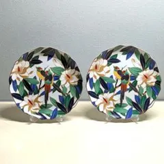 2枚セット 花鳥図 中皿 第一陶器 九谷焼 和食器のサムネイル