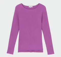PLST リブボートネックセーター Mサイズ パープル