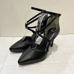 【新品未使用】RESEXXY クロスストラップ パンプス L ブラック