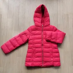 プチバトー　128cm赤色フード付き 中綿コート