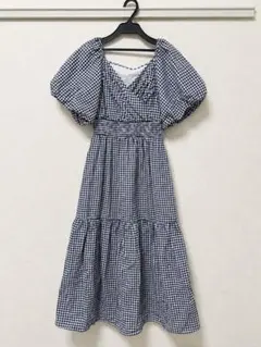 GRL ギンガムチェック柄カシュクールティアードワンピース ey007a