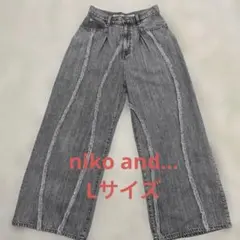 niko and… ニコアンド フリンジワイドデニム L
