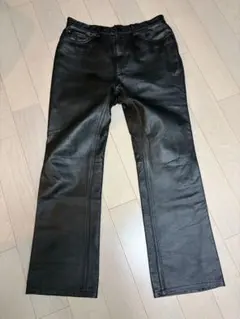セレクトレザー W34 レザーパンツ メンズ 黒 本革 ライダース ロック