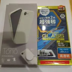 iPhone 16e Tono ハイブリッドシリコンケース グレー フィルム付き
