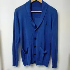 BURBERRY BLACK LABEL 青色 ボタン付き薄めカーディガン　春