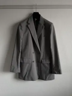 【UNIQLO C】感動ダブルジャケットリラックスフィットXLテーラードグレー