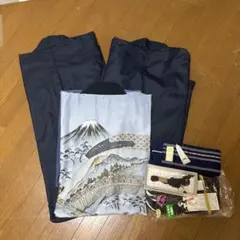 紳士用　着物　羽織り　長襦袢　帯　羽織り紐　足袋　セット