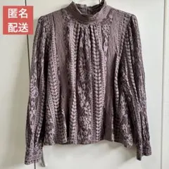 AG by aquagirl★レース★Mサイズ★ハイネック ブラウス★裏地あり